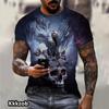 Skull Graphic Horror Print Tops Short Sleevemen's T-Shirt for Men Clothing Fashion Casual Oversized Tee Shirt Street Clothing