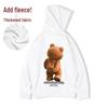 Sweat à capuche avec ours pour homme grande taille - Style américain tendance, Velours Coupe ample, Tailles jusqu'à 8XL