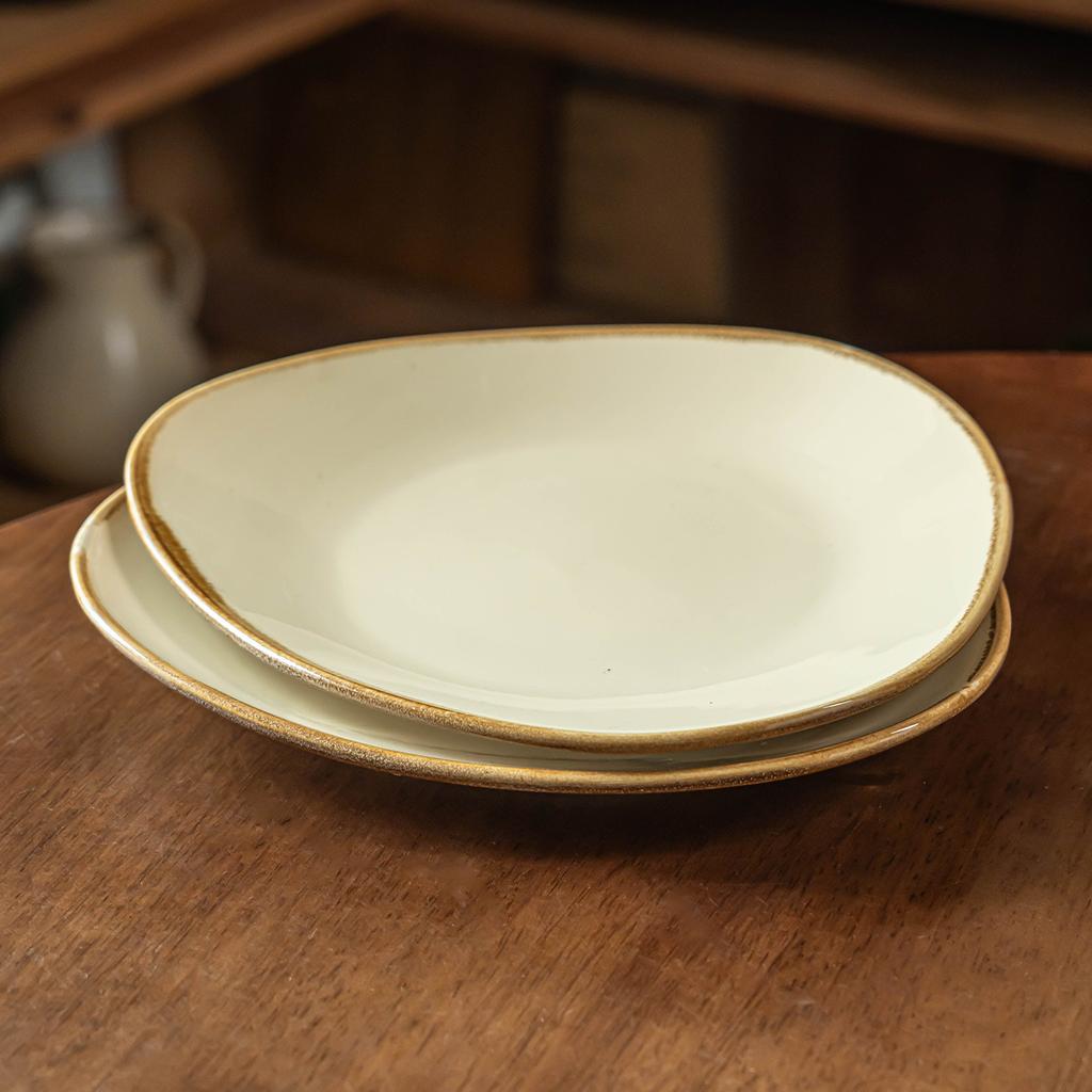 Special-Shaped Plate Ceramic High-Value Large Plate Home Hotel Commercial High-End Western Food Plate Tableware Plate Dinner Plate