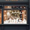 2026 New Static Christmas Window Stickers White Santa House Scene Non-Trace Removable Decals for Glass Home Party Decor
