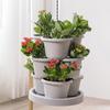 Stackable Flower Pot Vertical Garden Planter with Water Drainage Multi-tier Planter Tray with Wheels for Growing Vegetables And Succulents