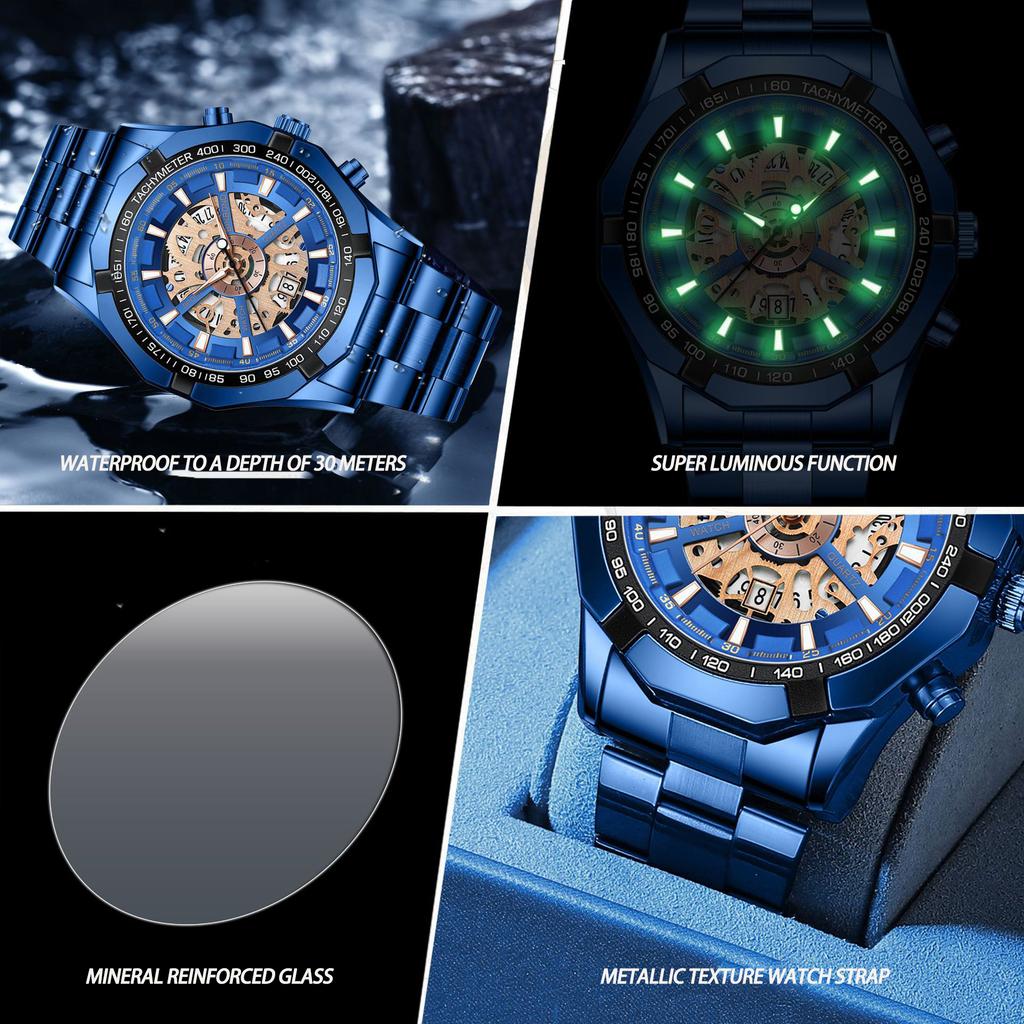 UTHAI CQ340 Fashionable Men Watch Waterproof Night Light Leisure Business Quartz Watch Cool Clock Gift Watches for Man