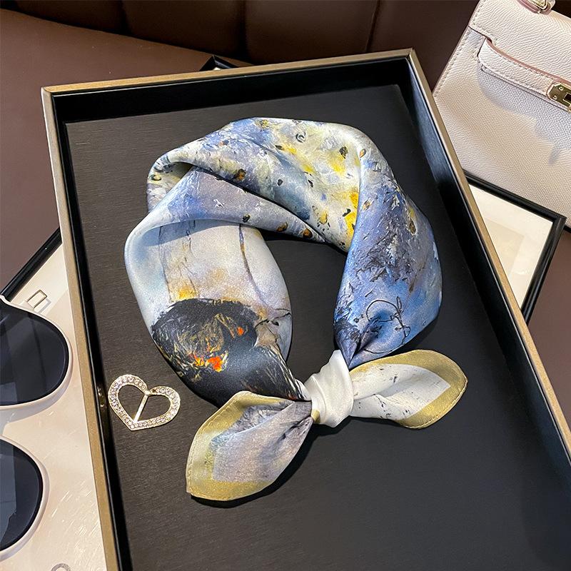 Classic pattern: 100% mulberry silk silk scarf, women s scarf scarf for decorative shawl, silk 53cm square scarf 53*53cm