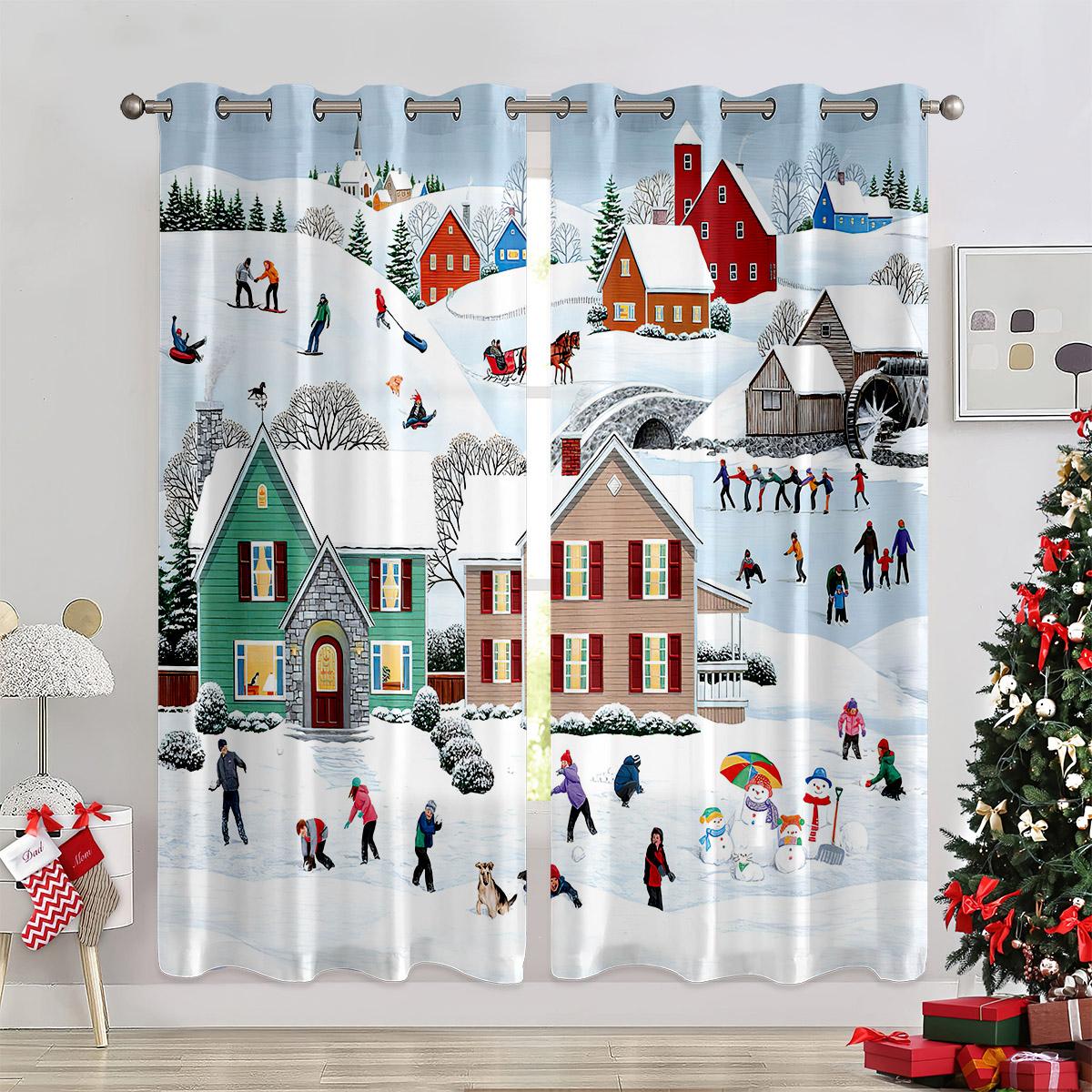 

Новые 3D-шторы с рождественской тематикой можно использовать в качестве оконных занавесок и ламбрекенов, а также они подойдут для украшения рождественского интерьера. 110W240H(CM)X2PCS&Rod Pocket