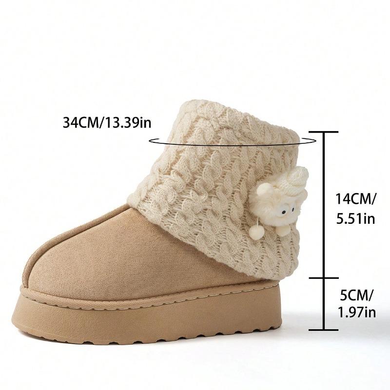 Stivali da Neve Invernali Carini Caldi Suola Spessa Comodi da Donna Fodera in Peluche Gambale Corto Sottili Antiscivolo Calzino a Maglia