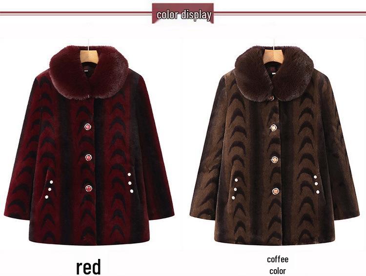 Mink Velvet Coat for Middle-Aged & Elderly Women – 2025 New Style Velvety Thickened Winter Outerwear