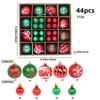 6CM Electroplated Irregular Painted Christmas Ball Ornaments Gift Box Set - Tree Hanging Decorations