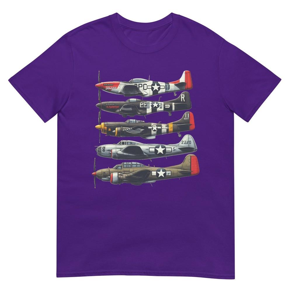Ww2 P51 Mustang Military Aircraft Airplane Memorabilia Tshirt