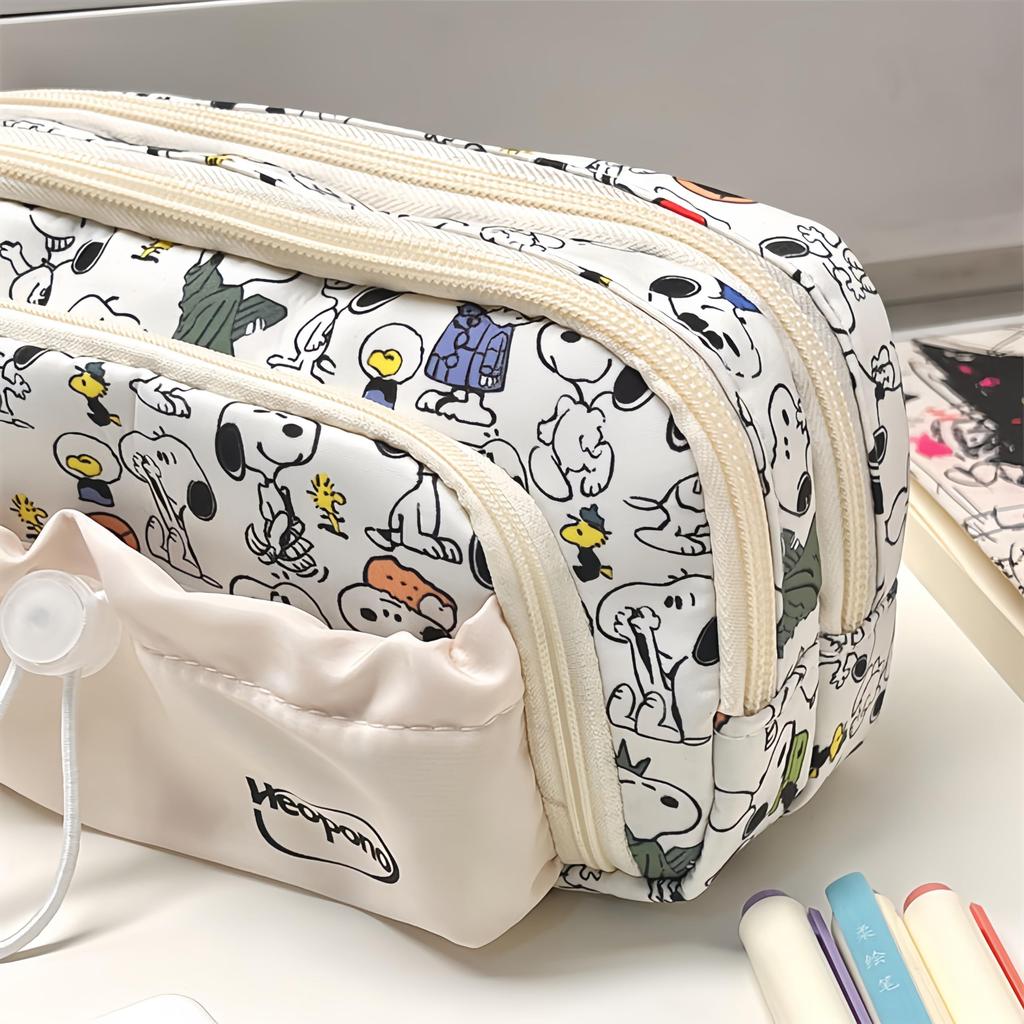 LYLIDIA Creion Creion Snoopy Depozitare Stilou Creion Capacitate Mare Machiaj Creion Papetărie Snoopy Depozitare Papetărie Mare Cadou de Ziua de Naștere Cadou de Intrare Etui,