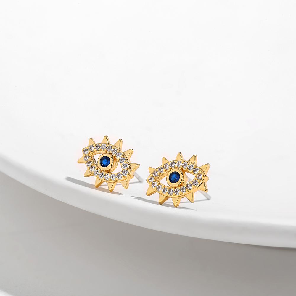 

Rainbow Color CZ Micro Pave Evil Eyes Stud Earrings for Women Elegant Blue Zircon Lucky Turkis Eye Earrings Fashion Zircon