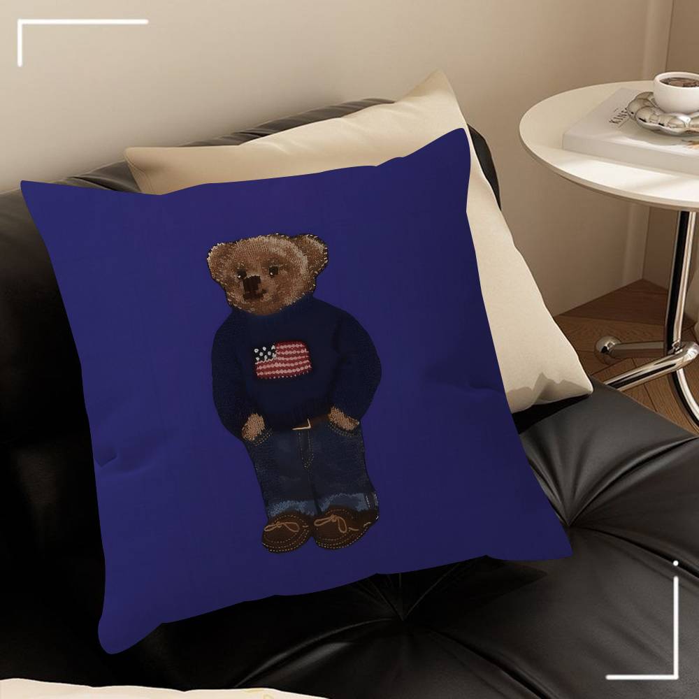 cute Furry cute Bear Polo    Cushion Cover Pillow Cover Decor Pillowcase Printed Cushion Case for Couch