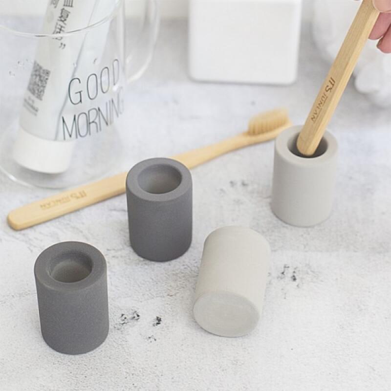 Diatomaceous Earth Toothbrush Holder Diatomaceous Earth Toothbrush Holder (Small Gray)