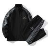 Mens Cotton Blend Track Suit Set Long Sleeve Stand Collar Jacket Pants Sport Outfit