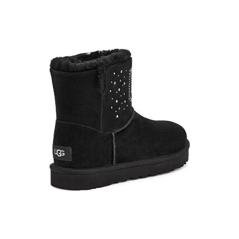 UGG Classic Diamond-Studded Short Snow Boots Women Boots Black 1125911-BLK
