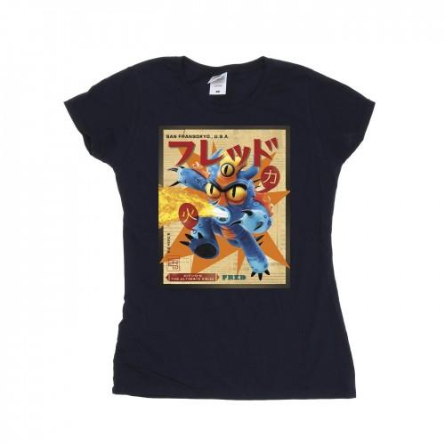 

Disney Womens/Ladies Big Hero 6 Baymax Fred Newspaper Cotton T-Shirt XXL білий