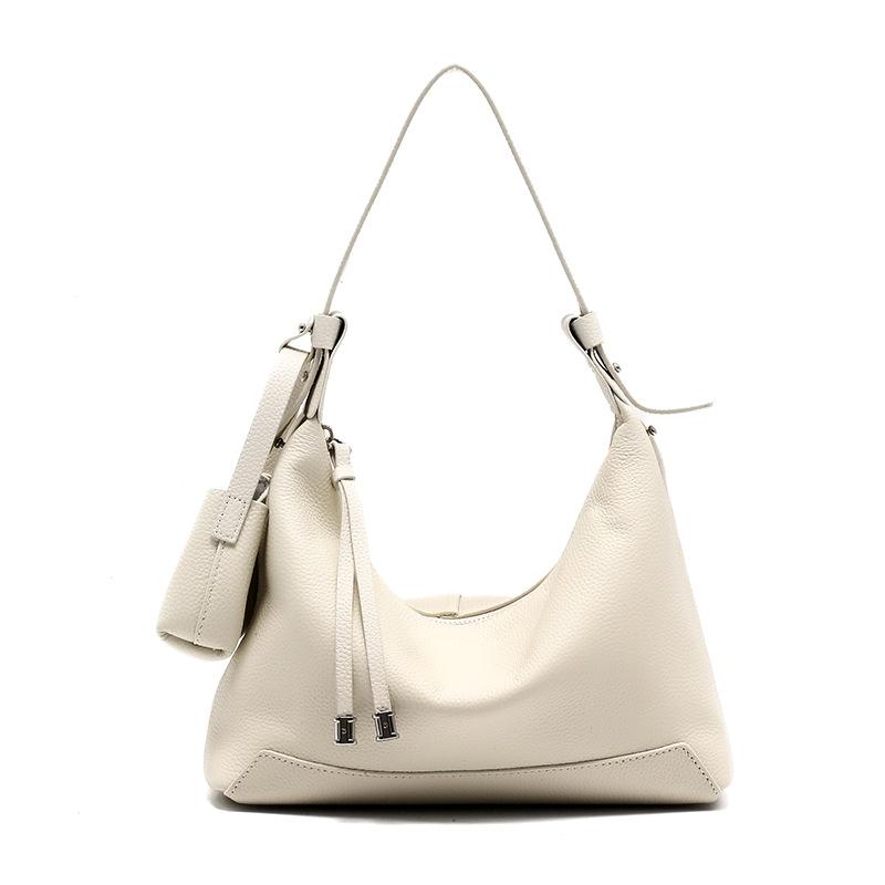 First Layer Cowhide Shoulder Bag New Genuine Leather Women's Bag Retro Commuter Crossbody Bag Fashionable Versatile Underarm Bag Women