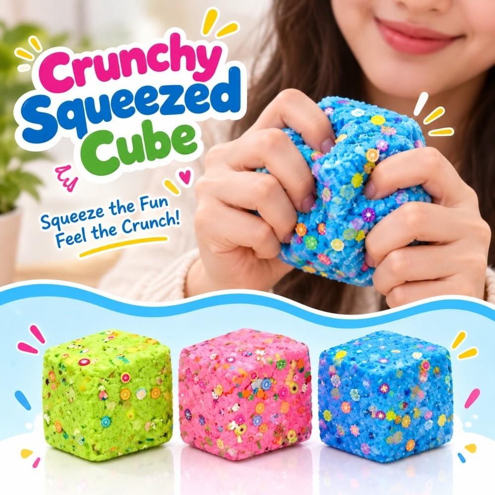 4.4/5.5cm Crunchy Squeezed Cube Building Blocks TPR Fidget Toy Handmade Ball Home Decoration