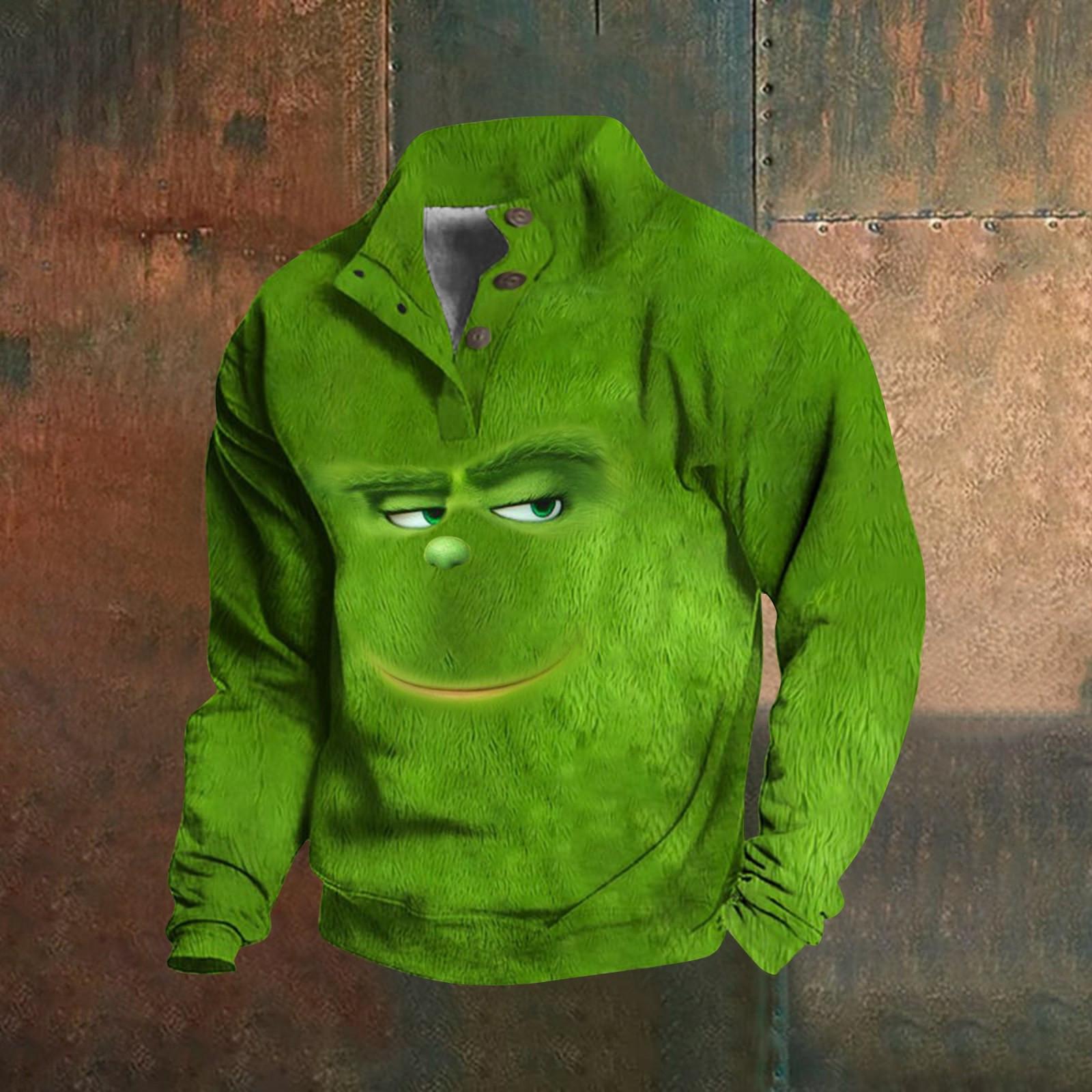 

Мужские футболки, мужские футболки-хенли, мужские меховые рубашки с длинным рукавом, рождественские мужские рубашки с длинным рукавом, мужские рубашки с длинным рукавом зеленого цвета XXL зелёный