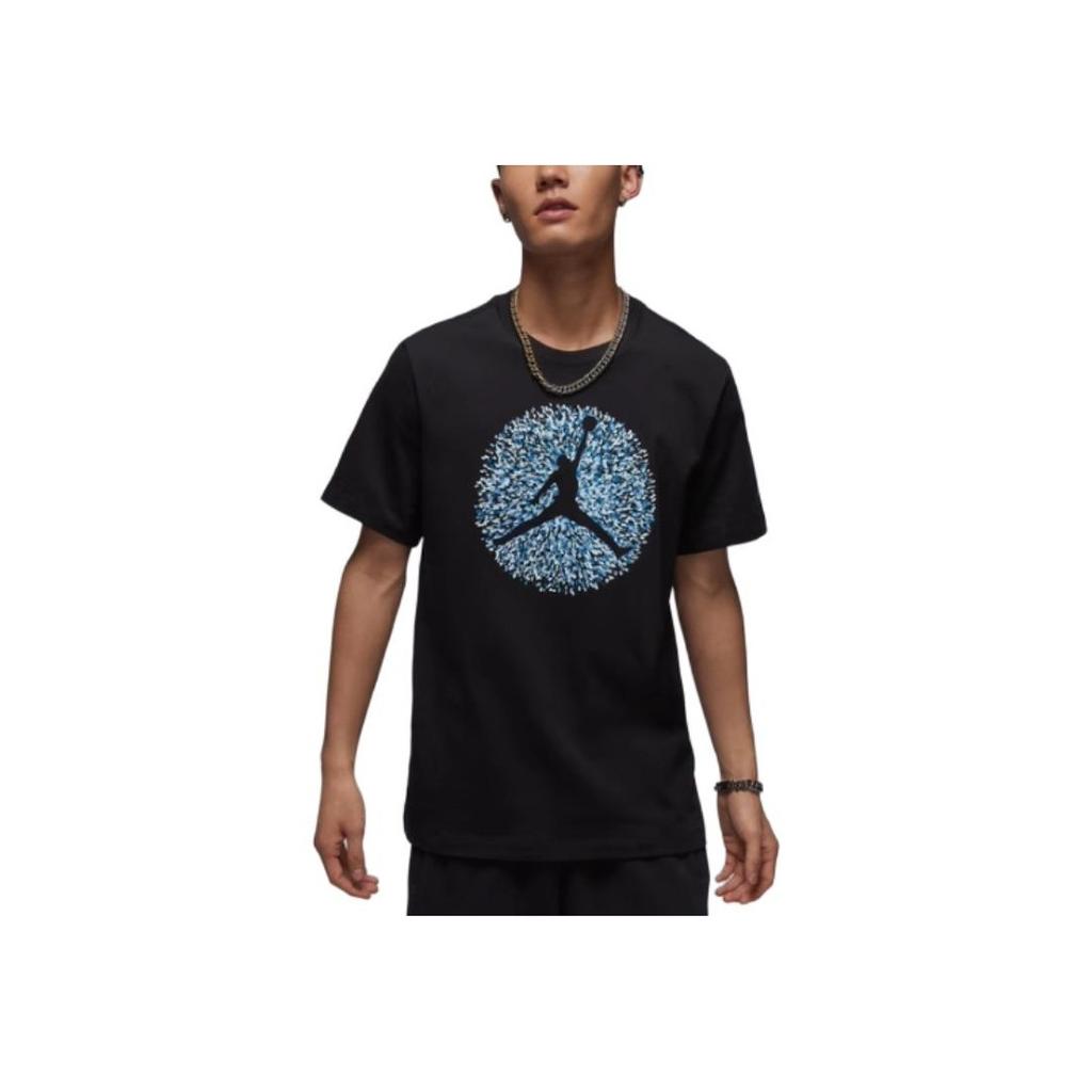 Jordan Essentials Retro Summer Logo Print Cotton Crew Neck Casual Short Sleeve T-Shirt Men Tops Black FN6007-010