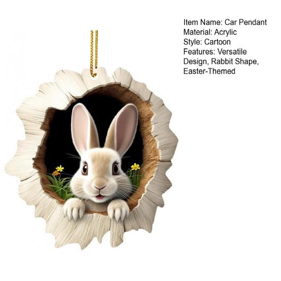 Car Interior Pendant Easter-Themed Rabbit Design Hanging Ornament Car Bag Living Space Bag Home Decor