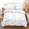 Cute Cartoon Dragonfly 3 Piece Bedding Set Soft Microfiber Duvet Cover Set with Pillowcases for Kids Bedroom Decor All Season