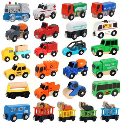 1pcs Wooden Magnetic Train Wood Railway Accessories Car Truck Locomotive Fit for Brand Wooden Tracks Toys for Children