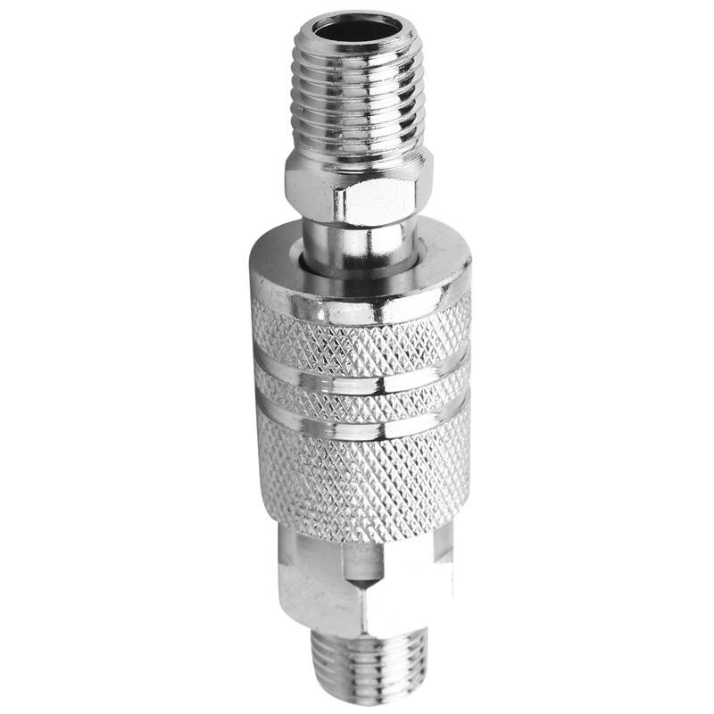 28Pcs Air Line Hose Compressor Fitting 1/4 Inch Bsp Metal Connectors Coupler Male Female Quick Release Set-B61B