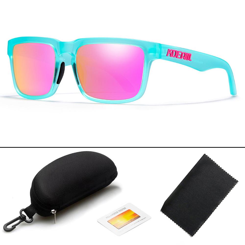 KDEAM Unisex Square Polarized Sunglasses Outdoor Retro Style Lightweight Comfortable Fashion Women Sun Glasses With Hard Case
