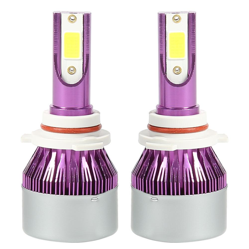 1 Pair COB LED Car Headlight Bulbs 72W Headlamp Fog Light Purple (9006) uygun fiyatlı satın alın