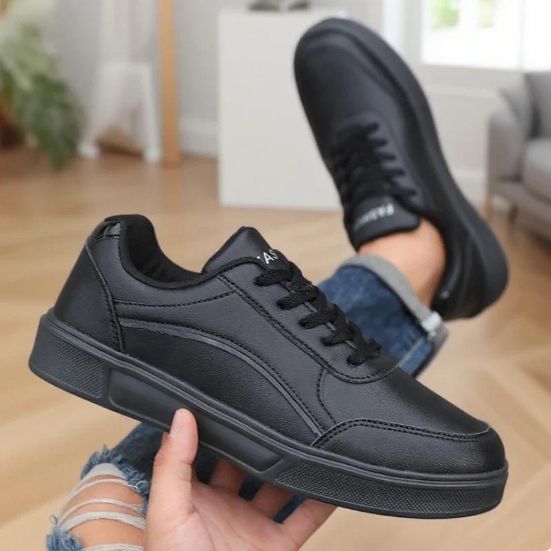 Men's Board Shoes  Fashion Minimalist Design, Anti Slip Wear-resistant Lace Up Sneakers Outdoor Versatile Trendy New Men's Shoes