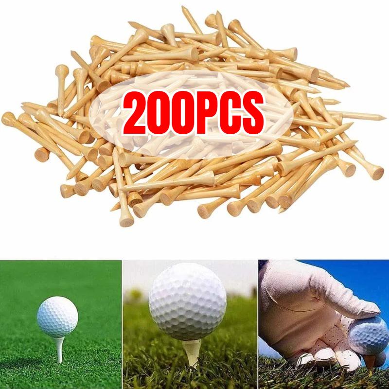 50/100/200Pcs Tees Golf Tees Bamboo Tee Golf Balls Holder 4 Sizes 42mm,54mm,70mm,83mmAvailable Stronger Than Wood Tees Drop Ship