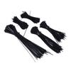 5Packs Cable Ties Zip Wraps Set Disposable Nylon Wire Cord Strap Fastener Fastening OrganizerBlack