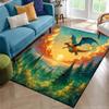 Charizard 3D Painting Japan Cartoon Pokem0n Carpet Rug for Bedroom Living Room Home Sofa Decoration,kids Large Decor Floor Mat