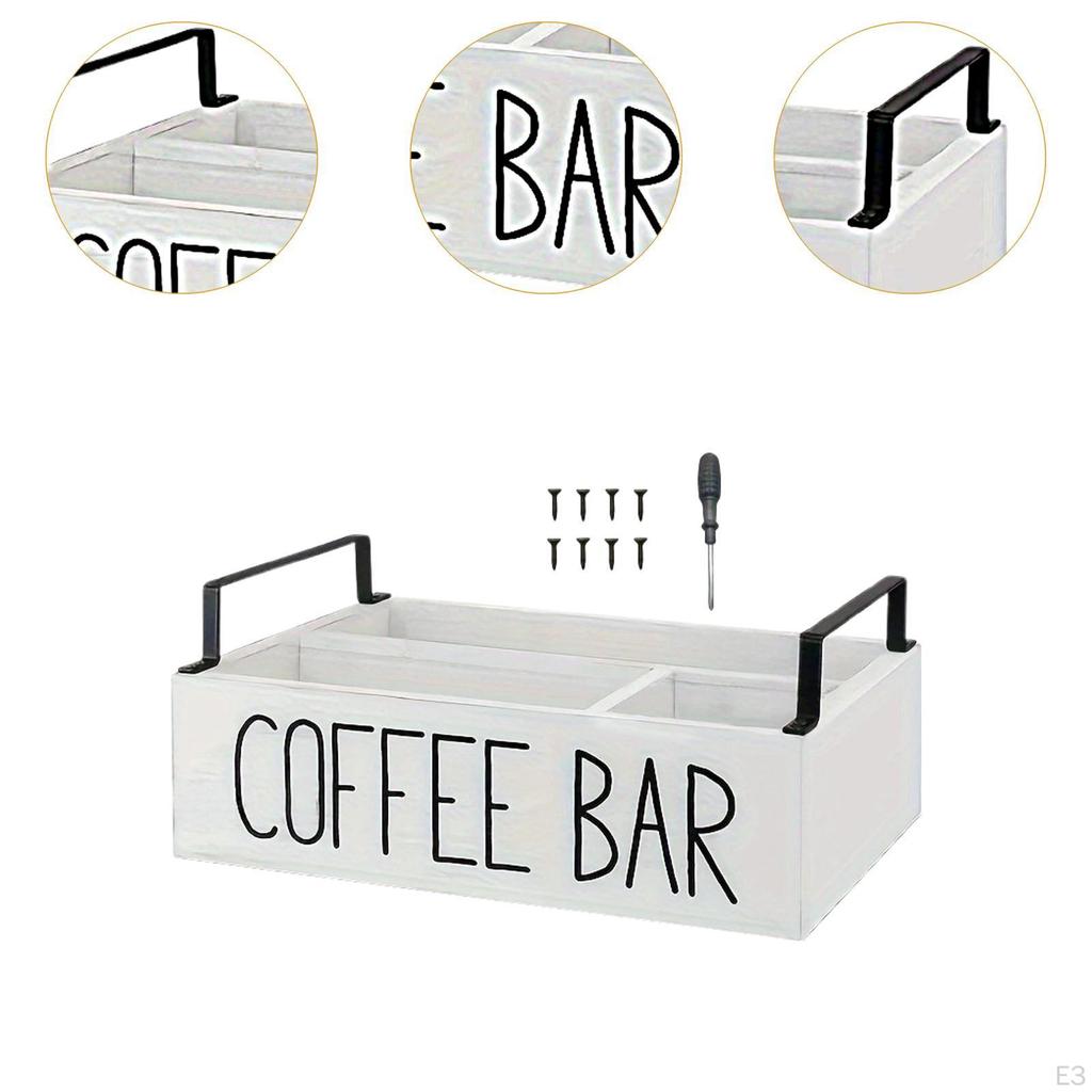 Organizér kávové stanice Držák kapslí Dřevěný bar Příslušenství Úložný prostor pro