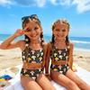 Girls Two Piece Swimsuit Set Tankini Top and Bottoms Kids Swimwear Beachwear Summer Bathing Suit for Children