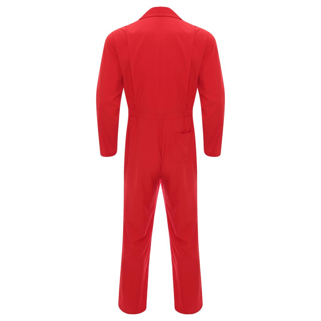 Utility Coverall for Men S-3XL: Easy Wear Front Zipper Jumpsuit, Long Sleeve with Classic Turn-Down Collar, Minimalist Design