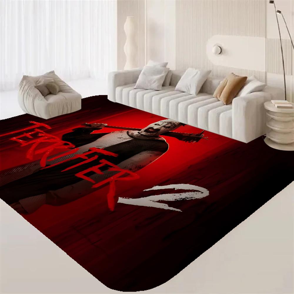 T-Terrifier 3 Skräck Clown Film Badmat Barnrum Sovrumsdekoration Balkong Halkfri Dörrmatta Vardagsrum Alfombra