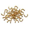 50Pcs Stainless Steel Gold Wire Protectors Wire Guard Guardian Protectors Loops U Shape Clasps Connector for DIY Jewelry Making
