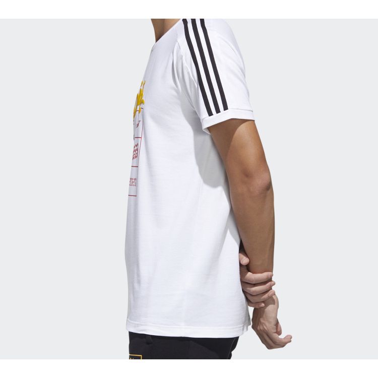 Adidas Neo Round Neck Sports Short Sleeve T-Shirt Men Tops White GK1542