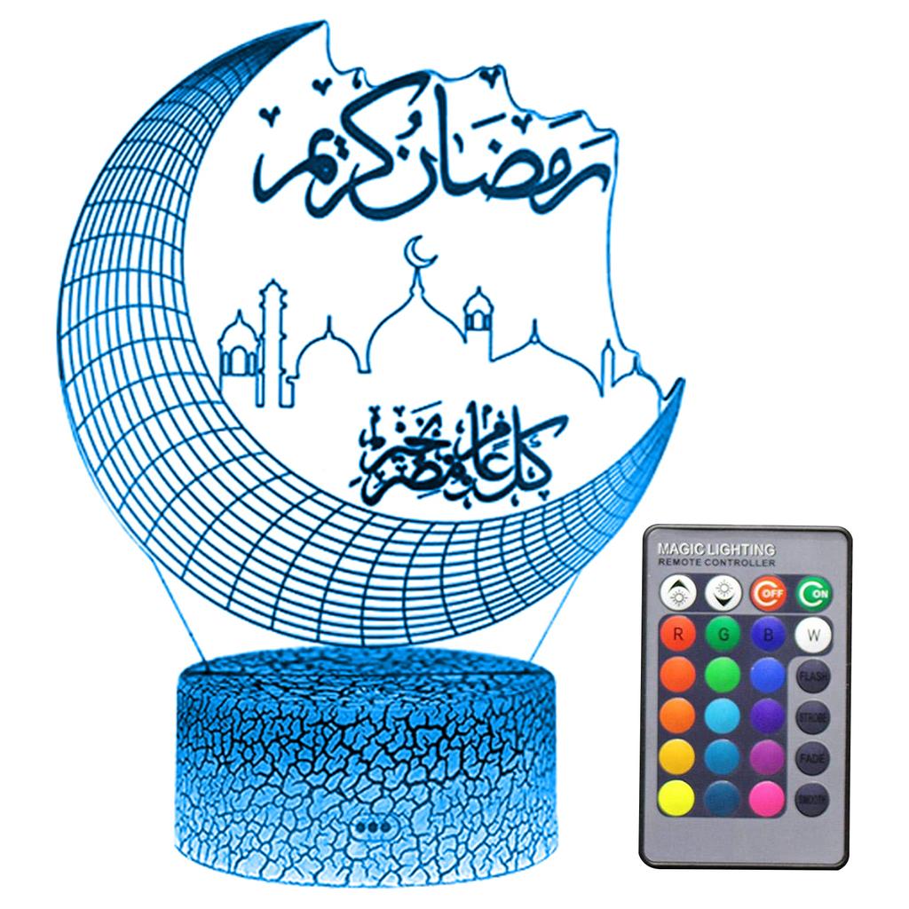 Satın alın 3D Ramadan Lights, Touch Remote LED Muslim Eid Mubarak Table ...