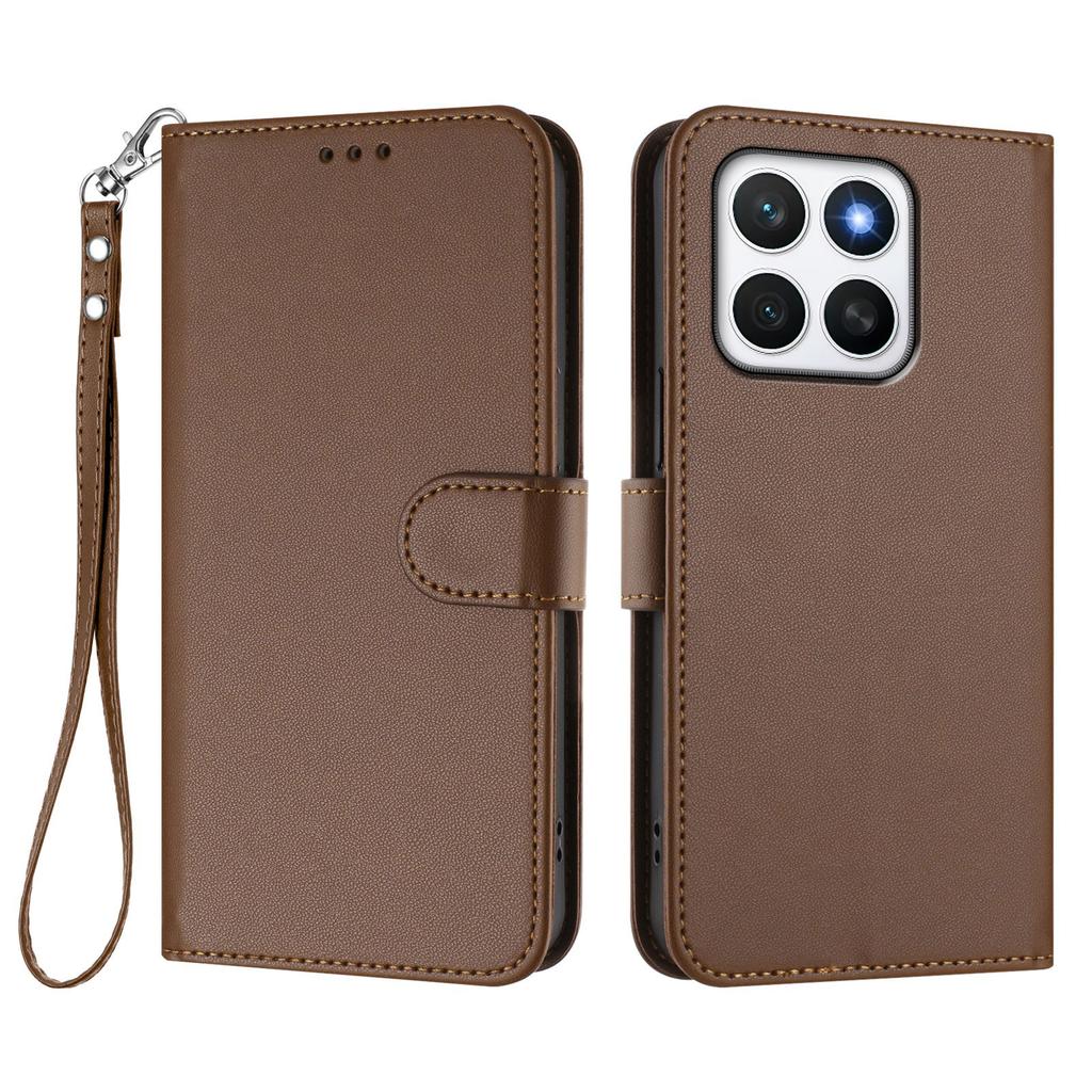 For Honor X8c 4G Leather Case Wallet Stand Phone Cover with Wrist Strap