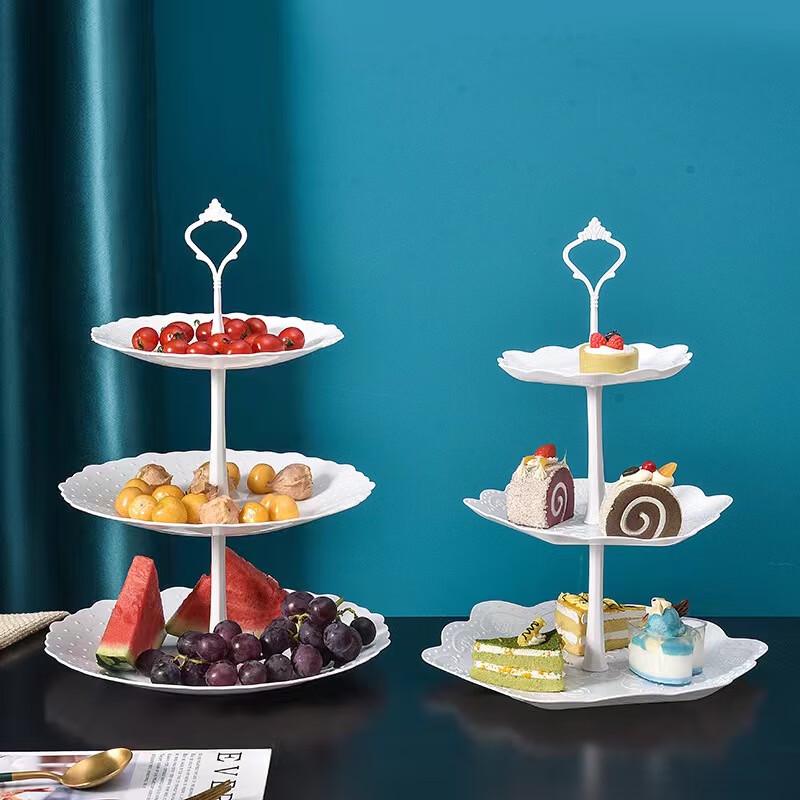 European Style 3-Tier Serving Platter for Desserts and Fruits