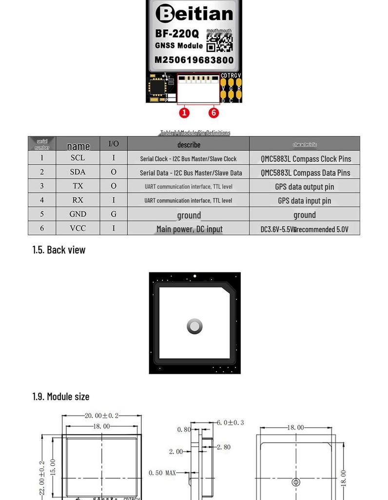 North Sky BF-182 GPS Module Beidou Navigation for Fixed-Wing FPV Drone Flight Controller.