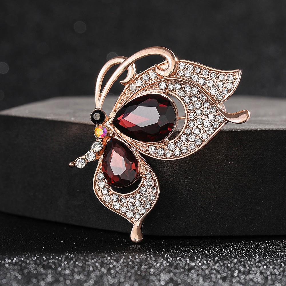 High-End Pearl & Rhinestone Butterfly Brooch for Women's Fashion Suits and Scarves