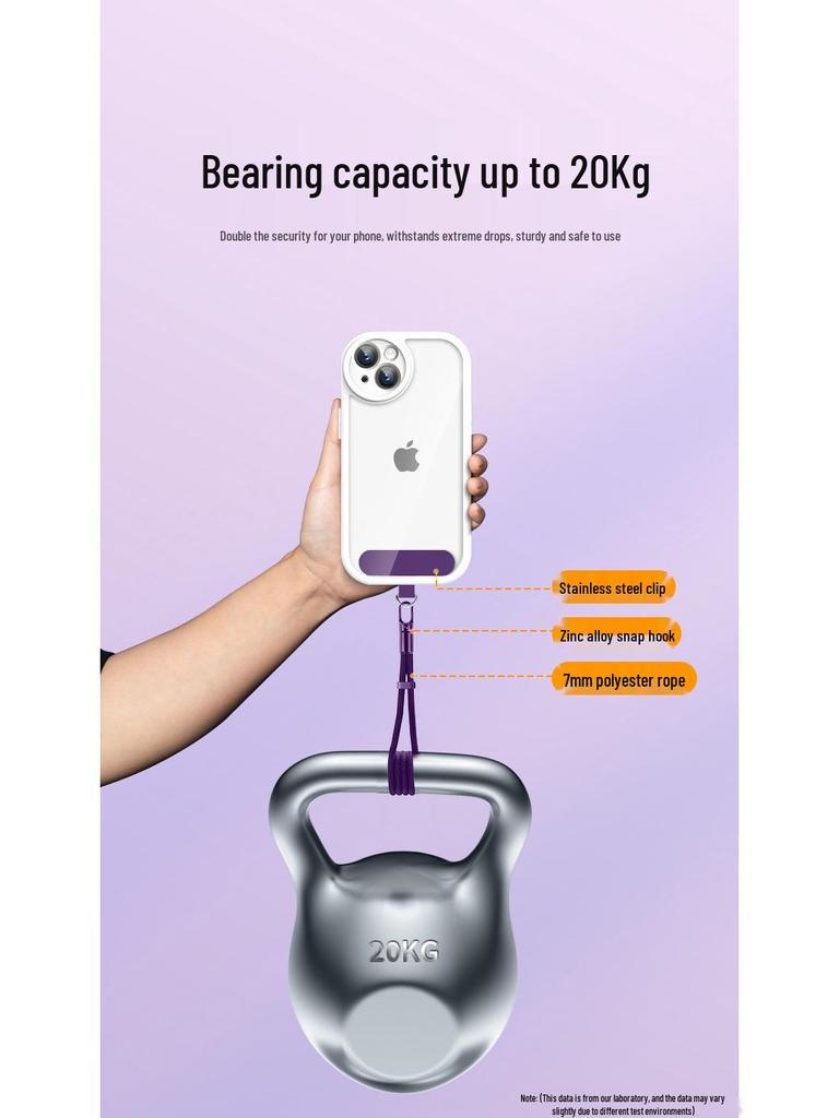 Adjustable Length Anti-Theft Mobile Lanyard with Stainless Steel Clip