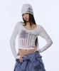 GILAARCHIVE Usa Star Crop Long Sleeve_White