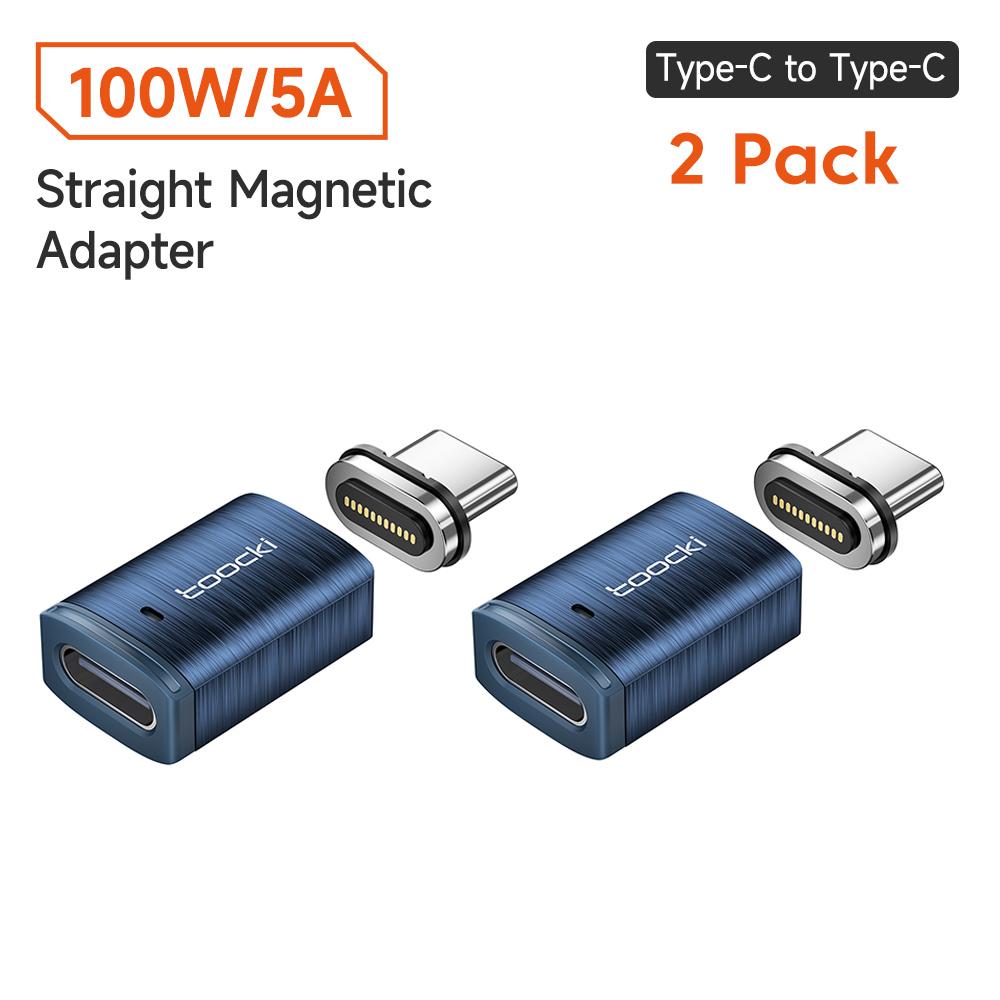 Toocki 100W Magnetic USB C Adapter To Type C For Xiaomi Huawei LED Display OTG Connector USB C Female Converter For Oneplus LG 3