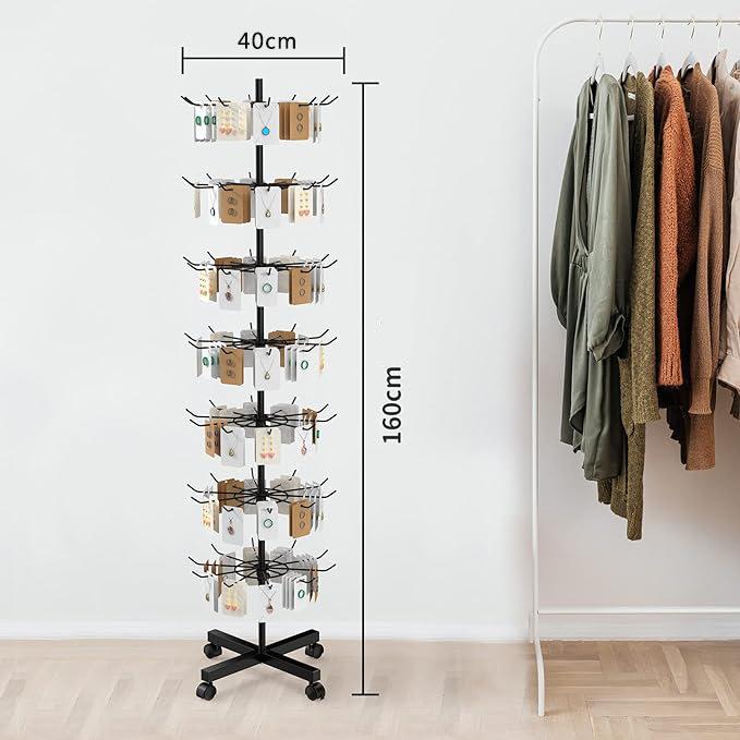

Jewelry, Phone Case, Socks, Gloves & Lipstick Rotating Display Rack Black 5-layer