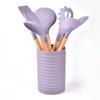 Silicone Kitchen Utensil Set with Wooden Handle