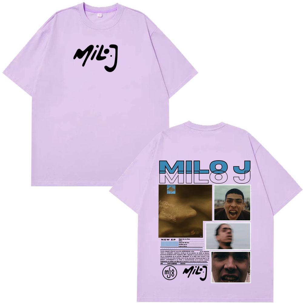 Rapper Milo J La Vida Era Mas Corta Album Graphic T Shirts Mens Women Hip Hop Tshirt Cotton Short Slevee Vintage Tshirts Tops